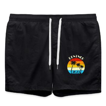 Rentner 2023, Pensionär, Endlich im Ruhestand! - Badeshorts - Schwarz - Vorne - AI Model Male 185 light (185cm)