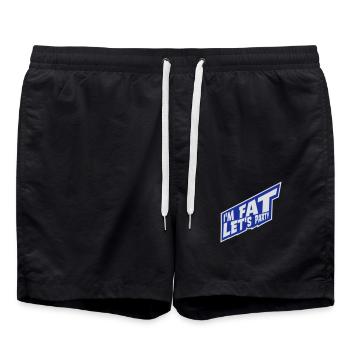 im fat lets party - Badeshorts - Schwarz - Vorne - AI Model Male 185 light (185cm)