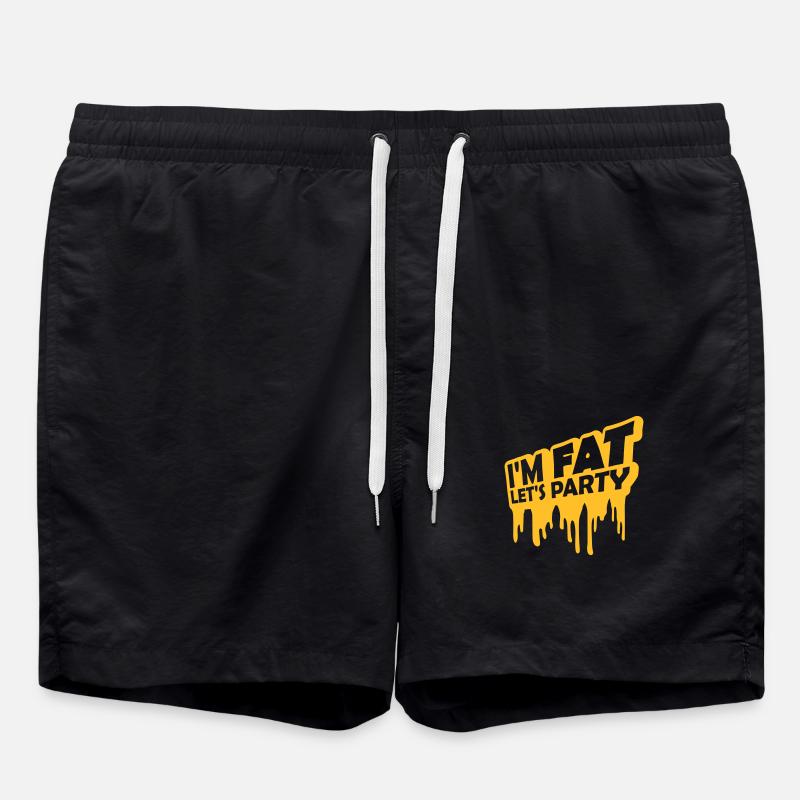 im fat lets party - Badeshorts - Schwarz