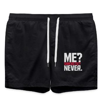 moi sarcastique ne cite jamais - Short de bain - noir - Devant - AI Model Male 185 light (185cm)