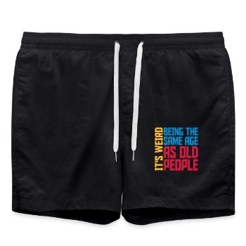 être âgé - Short de bain - noir - Devant - AI Model Male 185 light (185cm)