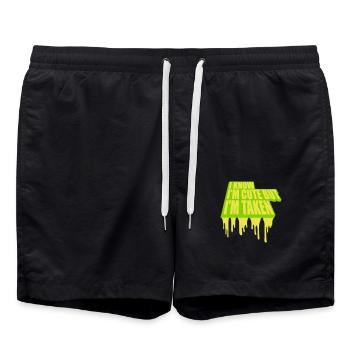 cute but taken Zitat - Badeshorts - Schwarz - Vorne - AI Model Male 185 light (185cm)