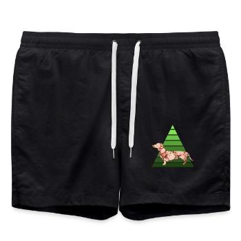 dackel e 214 - Badeshorts - Schwarz - Vorne - AI Model Male 185 light (185cm)