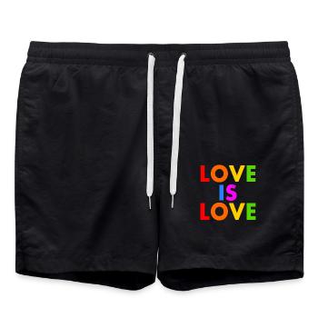 Love is love - Swim Trunks - black - Front - AI Model Male 185 light (185cm)