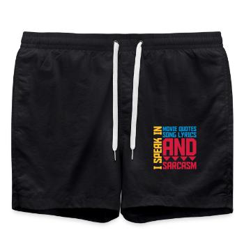 speak lyrics and sarcasm - Swim Trunks - black - Front - AI Model Male 185 light (185cm)