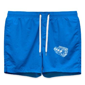 Engine Block Cylinder Car Displacement Fan - Swim Trunks - cobalt blue - Front