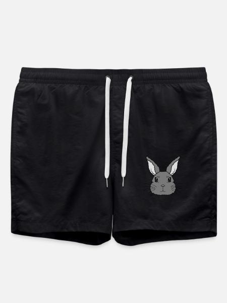 Mignon petit visage de lapin - Short de bain - noir
