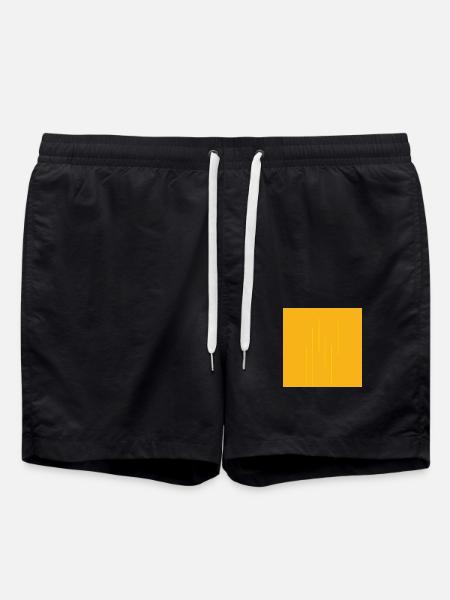 Abstractness in yellow - Swim Trunks - black