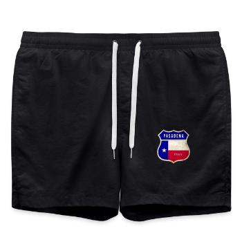 Design du drapeau des armoiries du Texas de - Short de bain - noir - Devant - AI Model Male 185 light (185cm)