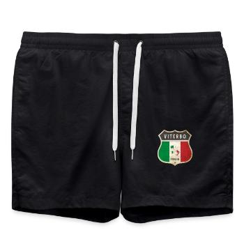 Viterbo Italien Wappen Flaggen Design - Badeshorts - Schwarz - Vorne - AI Model Male 185 light (185cm)
