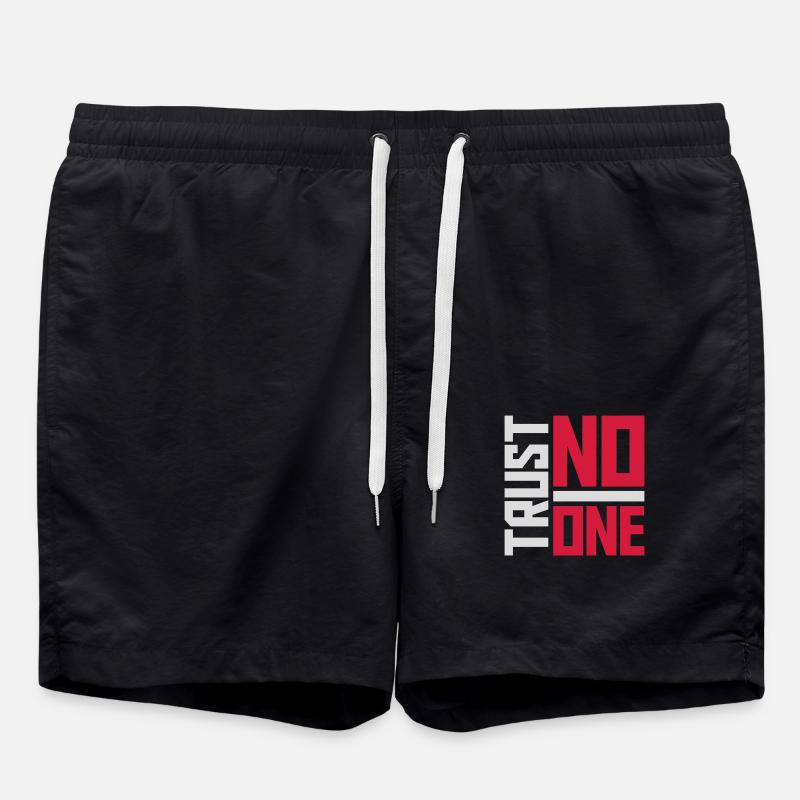 trust no one Zitat - Badeshorts - Schwarz