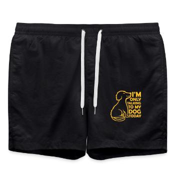 only talking to dog - Swim Trunks - black - Front - AI Model Male 185 light (185cm)