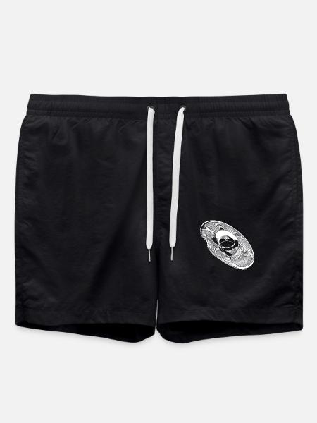 Geometric Circle Ellipses Parabolas Lines - Swim Trunks - black