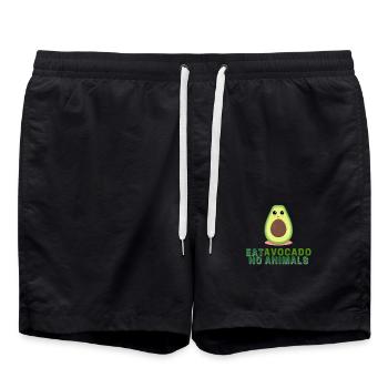 Mangez de l’avocat sans animaux - Short de bain - noir - Devant - AI Model Male 185 light (185cm)