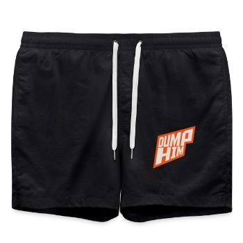 dump him Zitat Logo - Badeshorts - Schwarz - Vorne - AI Model Male 185 light (185cm)