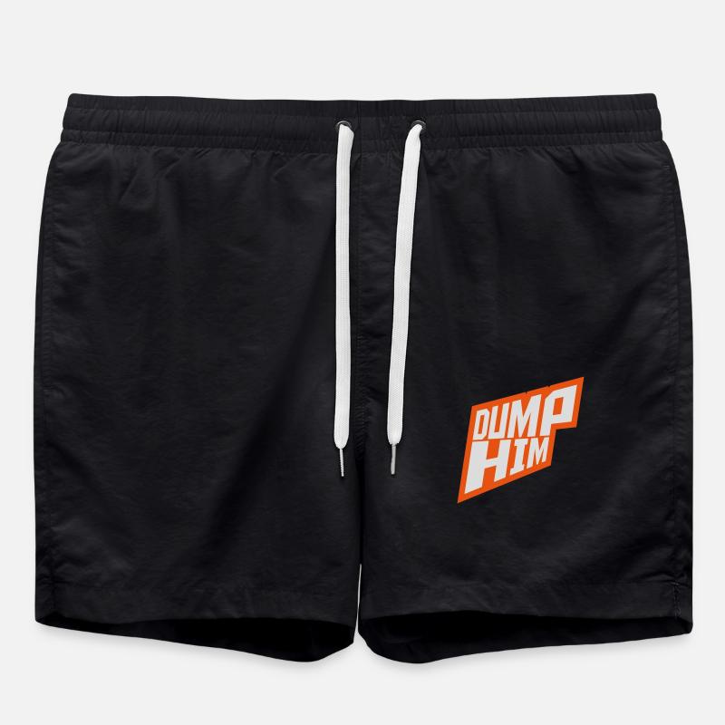 dump him quote logo - Swim Trunks - black