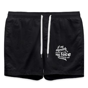 Mon visage le fera certainement - Short de bain - noir - Devant - AI Model Male 185 light (185cm)