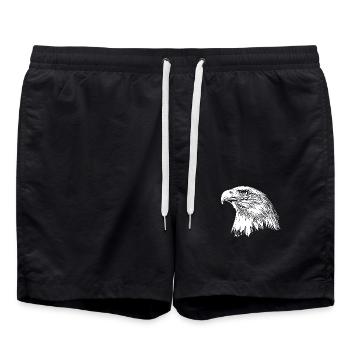 Eagle Portrait for Nature Bird Lovers - Swim Trunks - black - Front - AI Model Male 185 light (185cm)