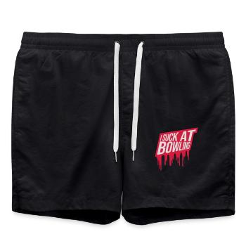 I suck at bowling - Swim Trunks - black - Front - AI Model Male 185 light (185cm)