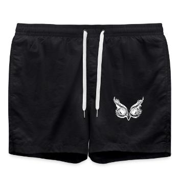 Süsse Eule Augen - Kauz Schnabel - Badeshorts - Schwarz - Vorne - AI Model Male 185 light (185cm)