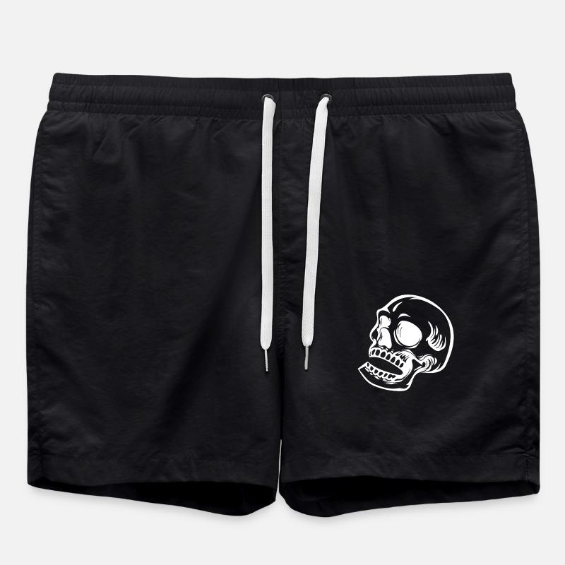 Skull Halloween Skull - Swim Trunks - black