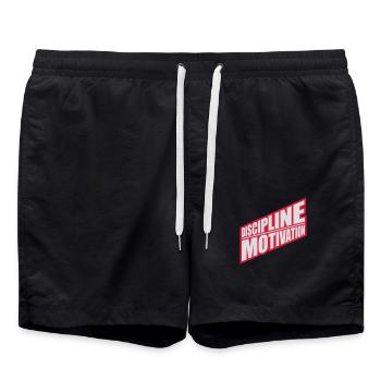 Citation de discipline sur la motivation - Short de bain - noir - Devant - AI Model Male 185 light (185cm)
