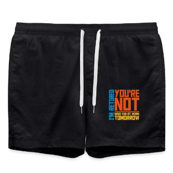 have fun at work - Badeshorts - Schwarz - Vorne - AI Model Male 185 light (185cm)