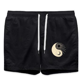 Équilibre cosmique - Short de bain - noir - Devant - AI Model Male 185 light (185cm)