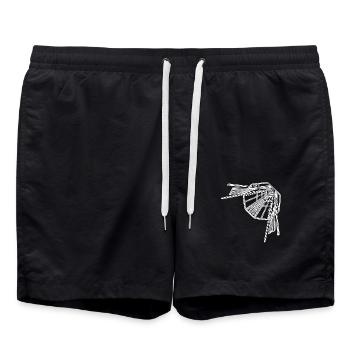 Geometric Tunnel Lines Infinity Optics - Swim Trunks - black - Front - AI Model Male 185 light (185cm)