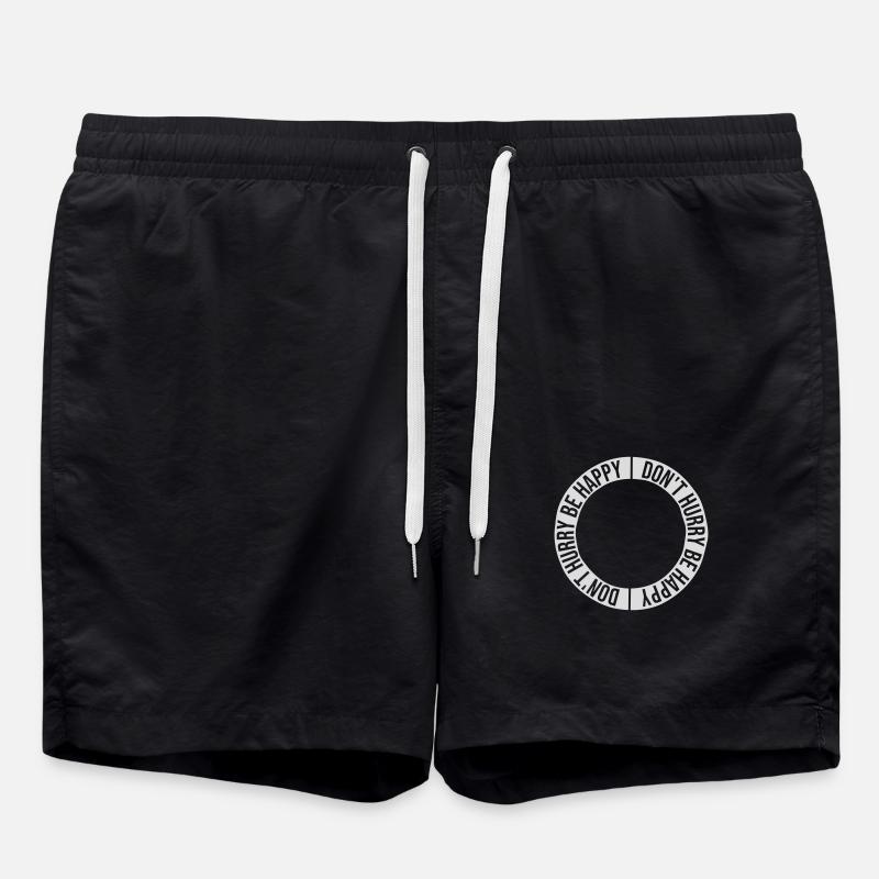 Don't hurry be happy - Swim Trunks - black
