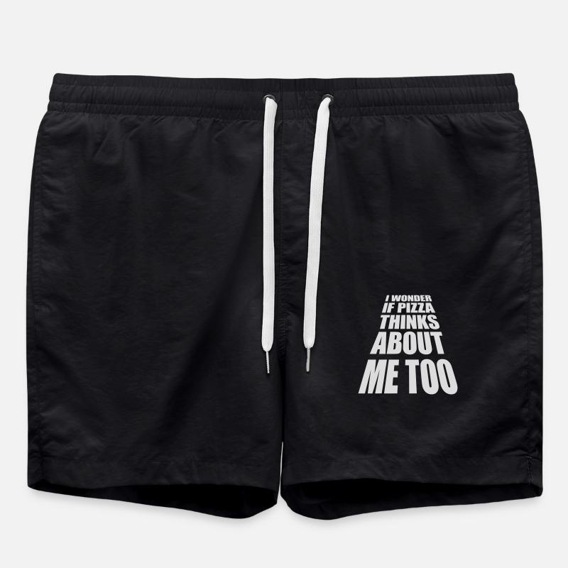 pizza thinks about me - Badeshorts - Schwarz