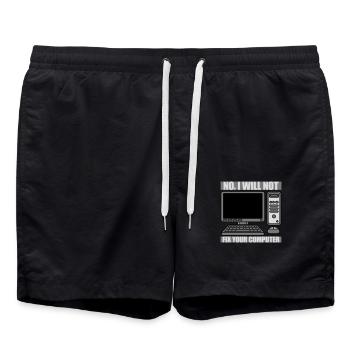 not fix your computer - Swim Trunks - black - Front - AI Model Male 185 light (185cm)