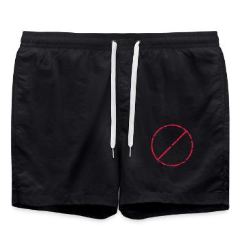 Panneau barré Arrêt du tour - Short de bain - noir - Devant - AI Model Male 185 light (185cm)