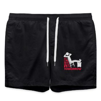 do it tomorrow Zitat - Badeshorts - Schwarz - Vorne - AI Model Male 185 light (185cm)