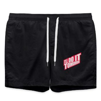 do it tomorrow Zitat - Badeshorts - Schwarz - Vorne - AI Model Male 185 light (185cm)