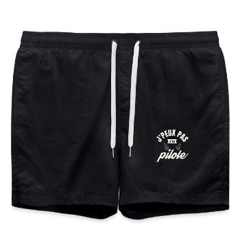 J Peux Pas J Ai Pilote - Short de bain - noir - Devant - AI Model Male 185 light (185cm)