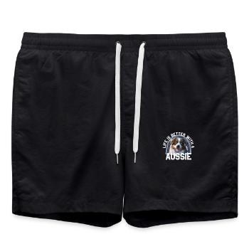 Berger australien - Short de bain - noir - Devant - AI Model Male 185 light (185cm)