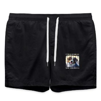 Australischer Schäferhund - Badeshorts - Schwarz - Vorne - AI Model Male 185 light (185cm)