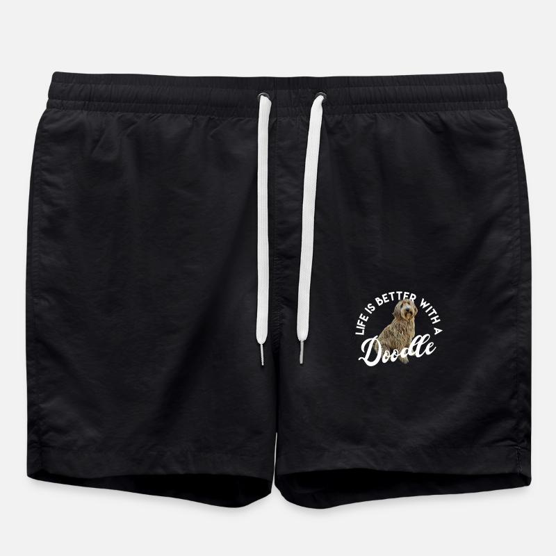 Kritzeln - Badeshorts - Schwarz