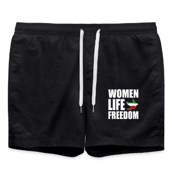 Women life freedom - Badeshorts - Schwarz - Vorne - AI Model Male 185 light (185cm)