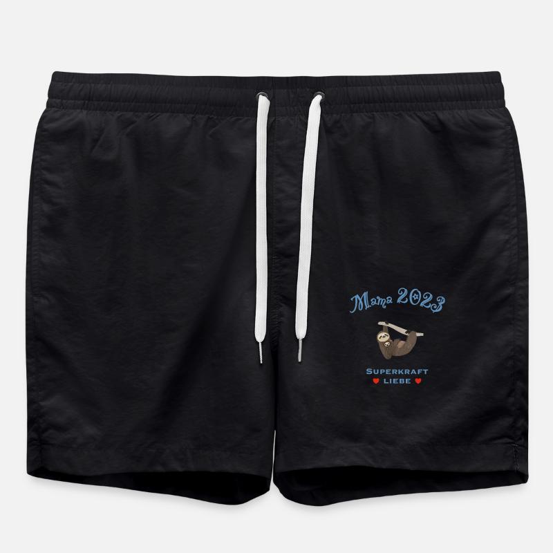 Mama 2023, Superpower Love, Sloth - Swim Trunks - black