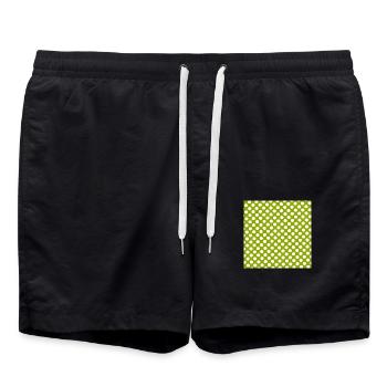 Polka dot grüner Hintergrund Punktemuster grün - Badeshorts - Schwarz - Vorne - AI Model Male 185 light (185cm)