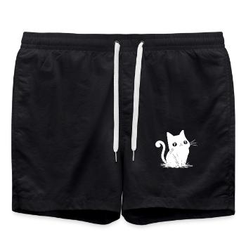 Kleines Süsses Kätzchen - Badeshorts - Schwarz - Vorne - AI Model Male 185 light (185cm)