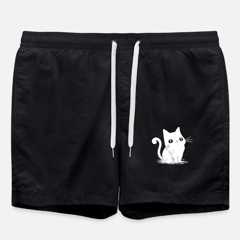 Little Cute Kitten - Swim Trunks - black