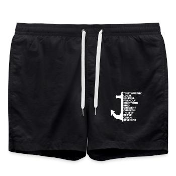 Seepfadfindergesetz Gelübde - Badeshorts - Schwarz - Vorne - AI Model Male 185 light (185cm)