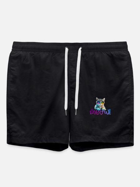 Chat - Miaou - Short de bain - noir