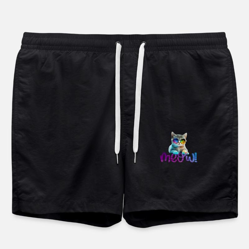 Chat - Miaou - Short de bain - noir