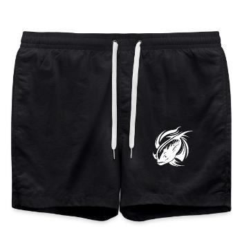 Fight Fish Portrait Tattoo - Swim Trunks - black - Front - AI Model Male 185 light (185cm)