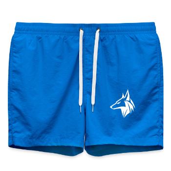 Edles Wolf Kopf Porträt Tattoo Style - Badeshorts - Cobalt blue - Vorne