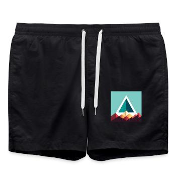 triangle abstrait - Short de bain - noir - Devant - AI Model Male 185 light (185cm)